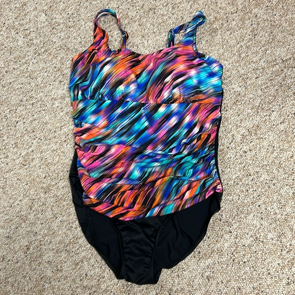 Trimshaper Multi Color One piece Swim Suit (20W) - Picture 1 of 8